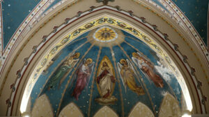 Affresco della volta con santi